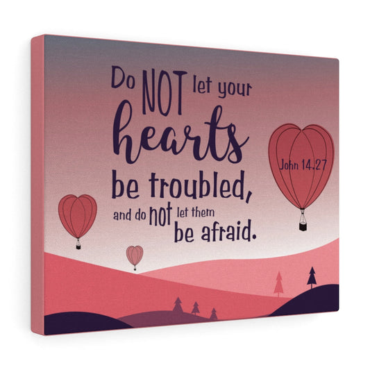 Your Hearts Pink John 14:27 Bible Verse Canvas Christian Wall Art Ready to Hang Unframed-Express Your Love Gifts