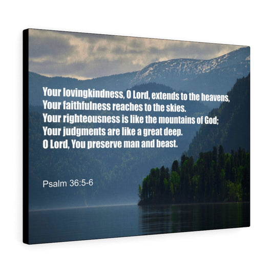 Your Lovingkindness Psalm 36:5-6 Bible Verse Canvas Christian Wall Art Ready to Hang Unframed-Express Your Love Gifts
