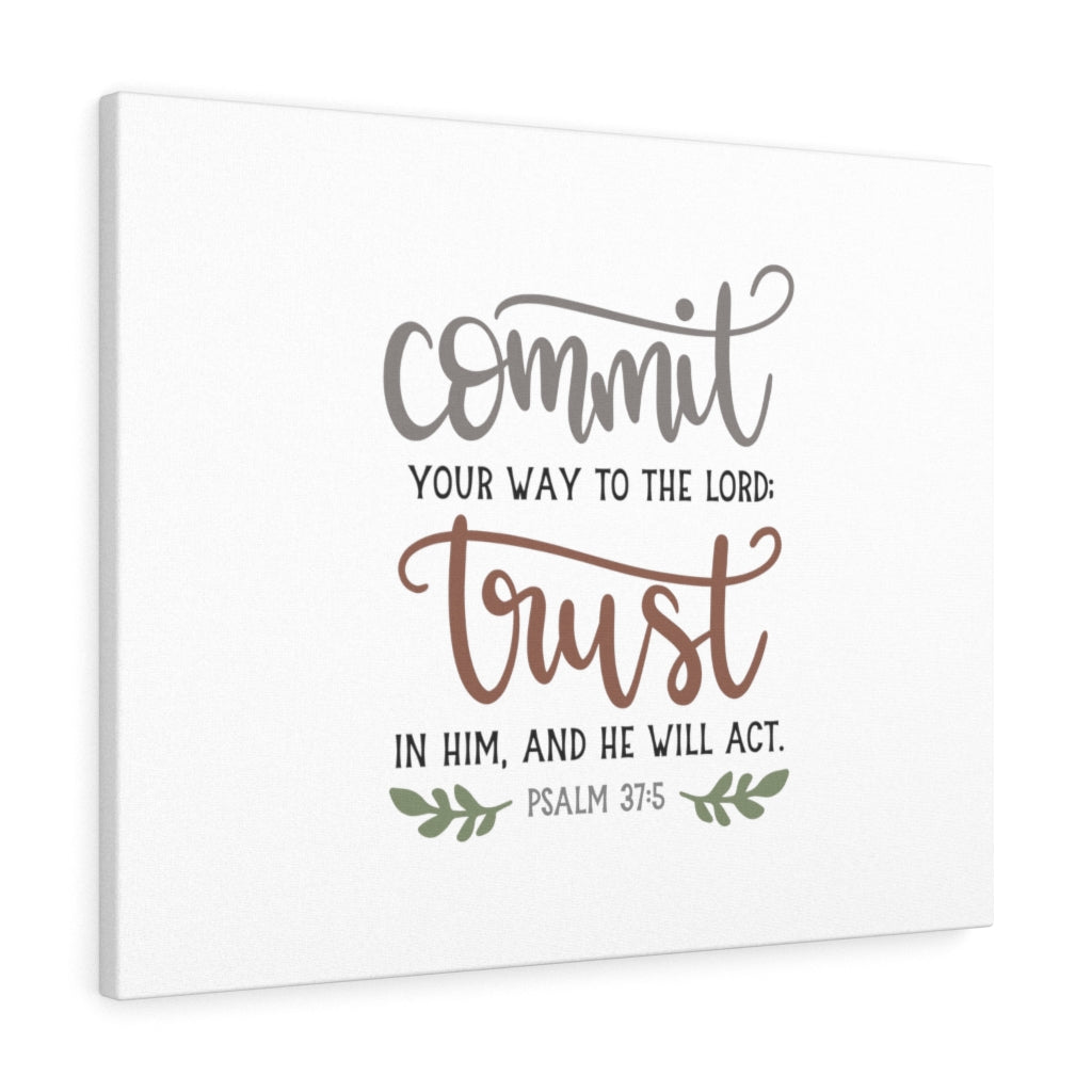 Your Way To The Lord Psalm 37:5 Bible Verse Canvas Christian Wall Art Ready to Hang Unframed-Express Your Love Gifts