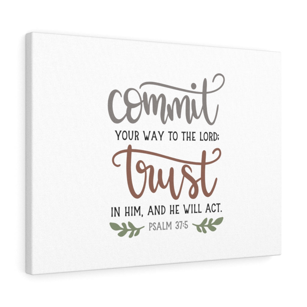 Your Way To The Lord Psalm 37:5 Bible Verse Canvas Christian Wall Art Ready to Hang Unframed-Express Your Love Gifts