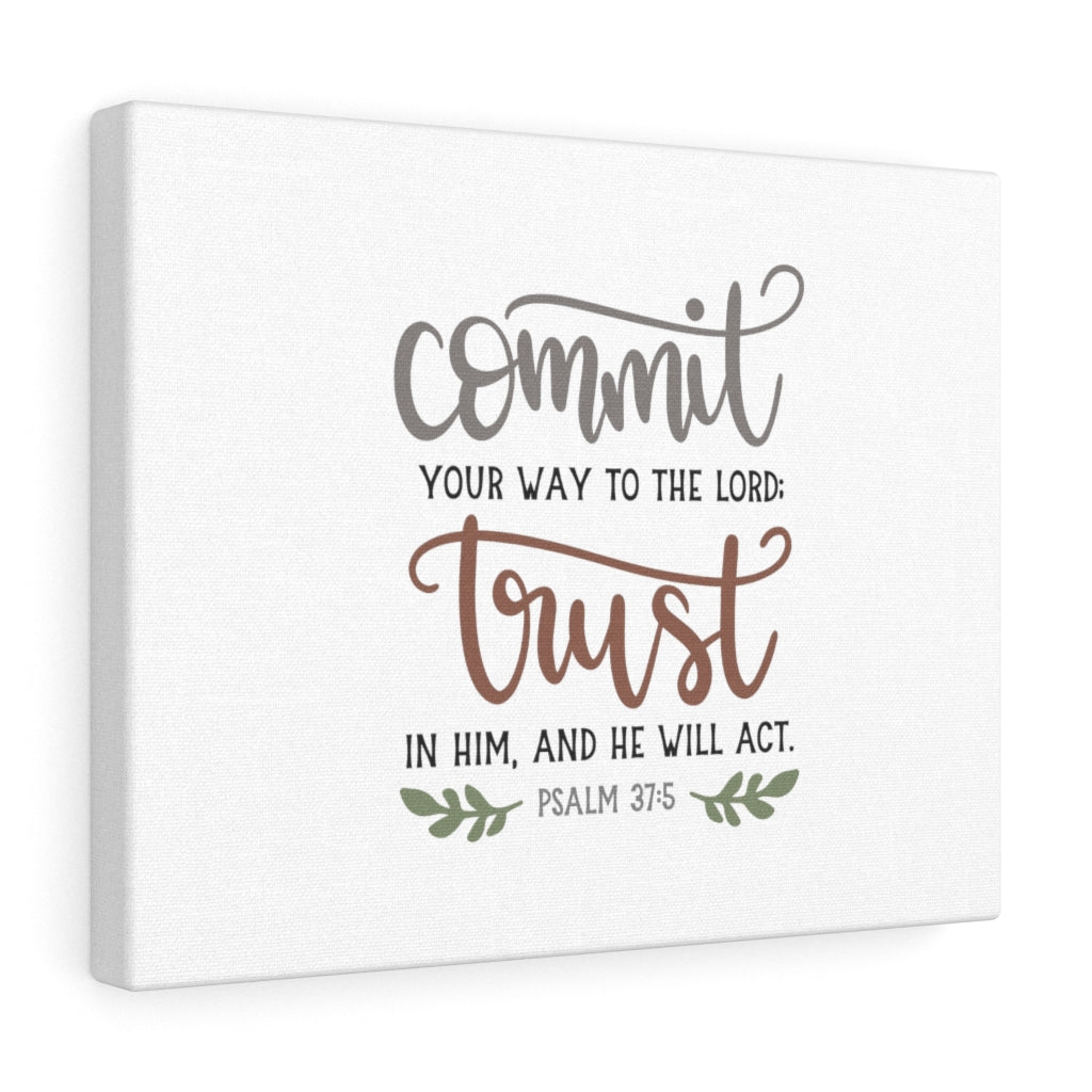 Your Way To The Lord Psalm 37:5 Bible Verse Canvas Christian Wall Art Ready to Hang Unframed-Express Your Love Gifts
