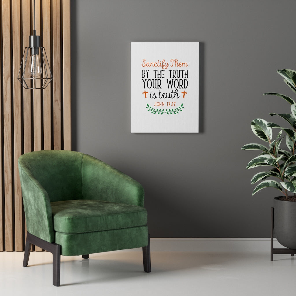 Your Word Is The Truth John 17:17 Bible Verse Canvas Christian Wall Art Ready to Hang Unframed-Express Your Love Gifts