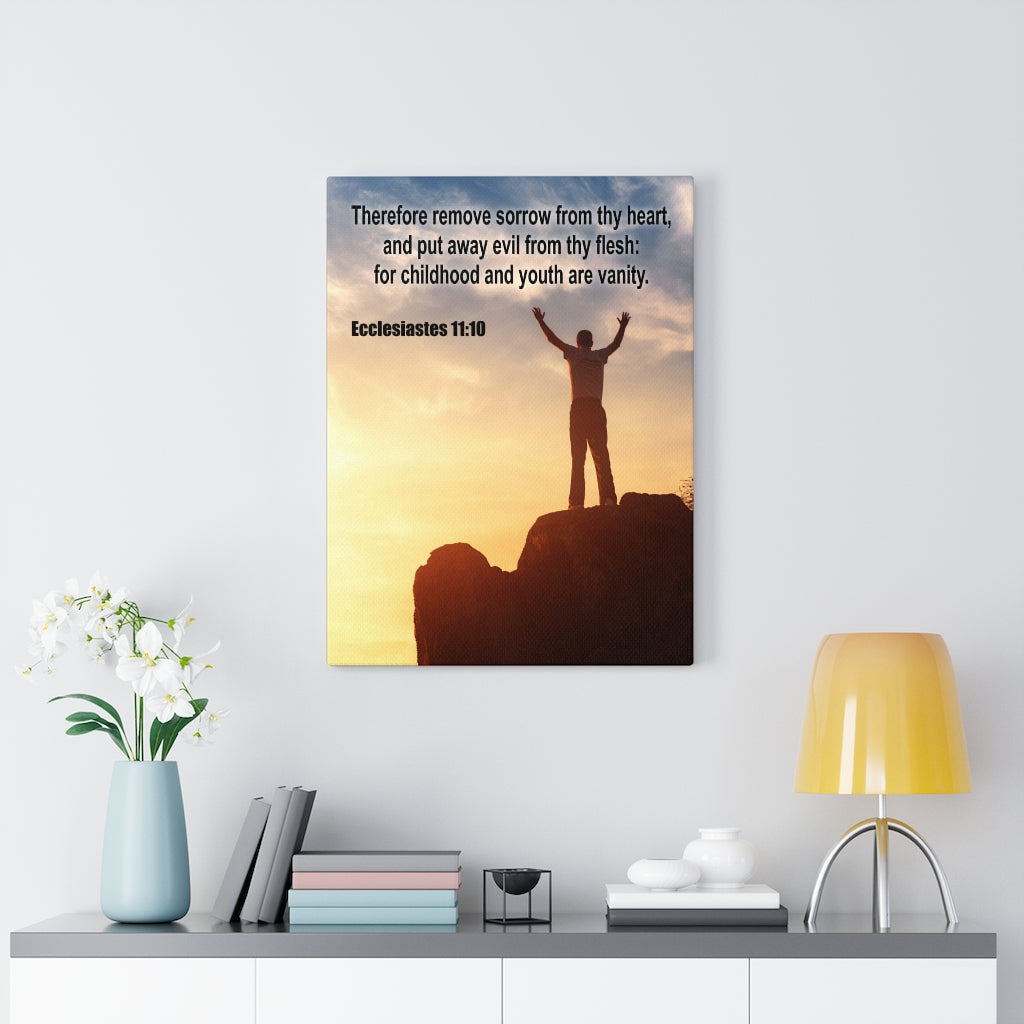Scripture Walls Youth Are Vanity Ecclesiastes 11:10 Bible Verse Canvas Christian Wall Art Ready to Hang Unframed-Express Your Love Gifts