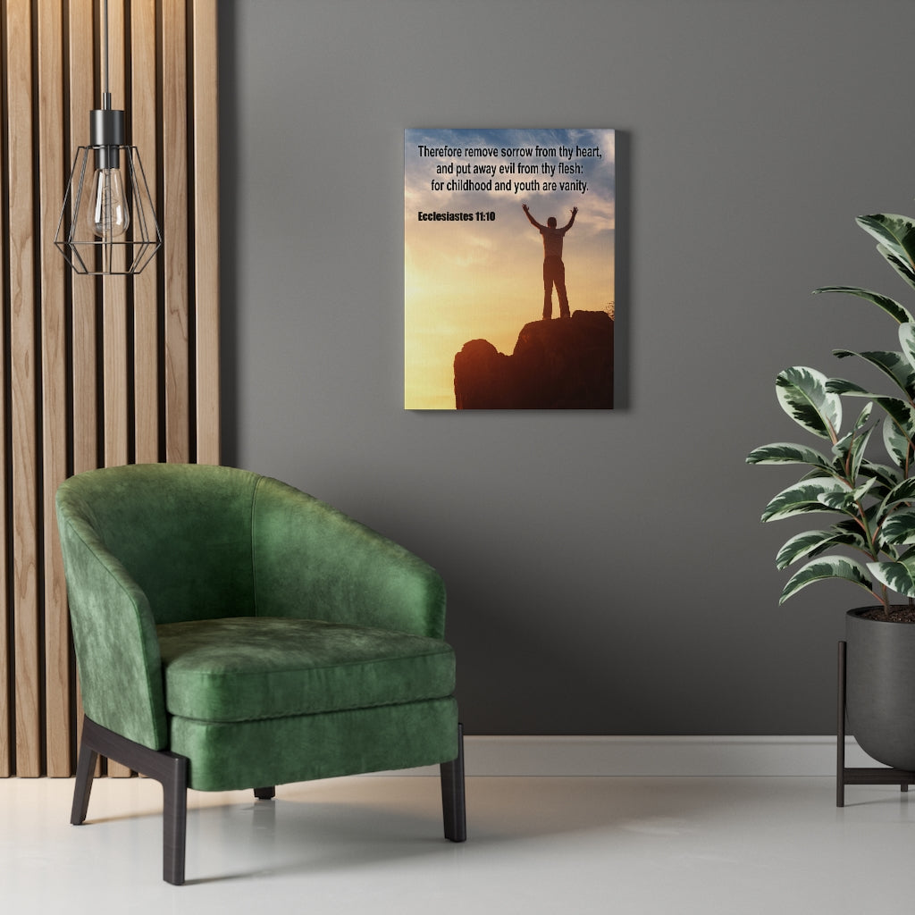 Scripture Walls Youth Are Vanity Ecclesiastes 11:10 Bible Verse Canvas Christian Wall Art Ready to Hang Unframed-Express Your Love Gifts