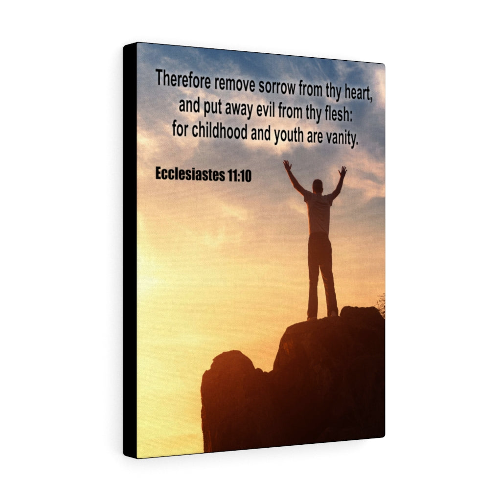 Scripture Walls Youth Are Vanity Ecclesiastes 11:10 Bible Verse Canvas Christian Wall Art Ready to Hang Unframed-Express Your Love Gifts