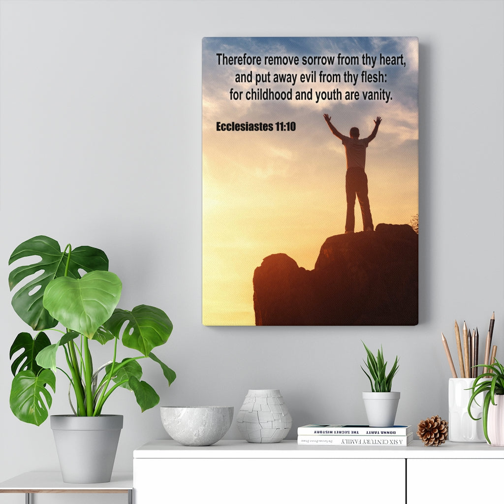 Scripture Walls Youth Are Vanity Ecclesiastes 11:10 Bible Verse Canvas Christian Wall Art Ready to Hang Unframed-Express Your Love Gifts