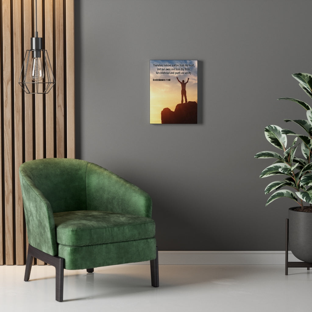 Scripture Walls Youth Are Vanity Ecclesiastes 11:10 Bible Verse Canvas Christian Wall Art Ready to Hang Unframed-Express Your Love Gifts