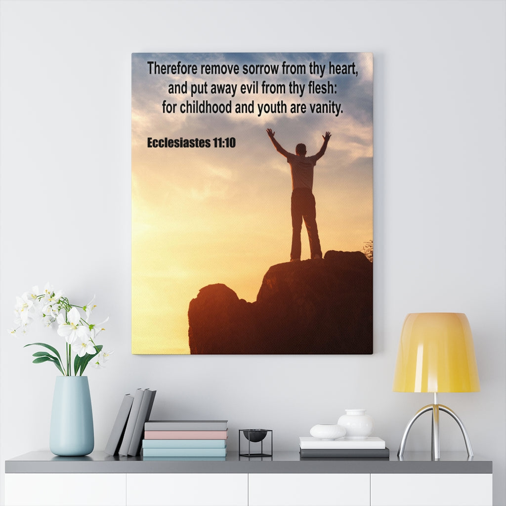 Scripture Walls Youth Are Vanity Ecclesiastes 11:10 Bible Verse Canvas Christian Wall Art Ready to Hang Unframed-Express Your Love Gifts