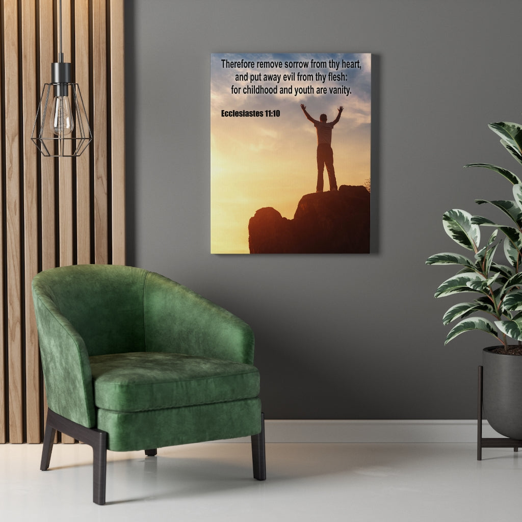 Scripture Walls Youth Are Vanity Ecclesiastes 11:10 Bible Verse Canvas Christian Wall Art Ready to Hang Unframed-Express Your Love Gifts