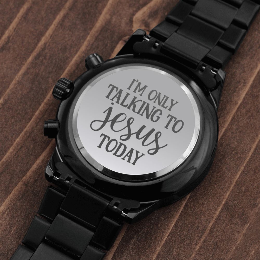 Talking To Jesus Engraved Bible Verse Men's Watch Multifunction Stainless Steel W Copper Dial-Express Your Love Gifts
