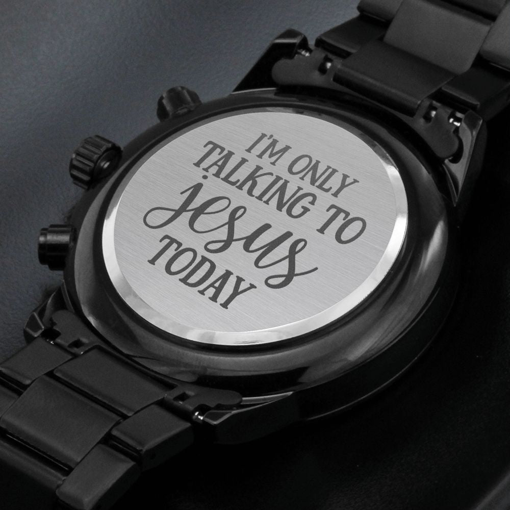 Talking To Jesus Engraved Bible Verse Men's Watch Multifunction Stainless Steel W Copper Dial-Express Your Love Gifts