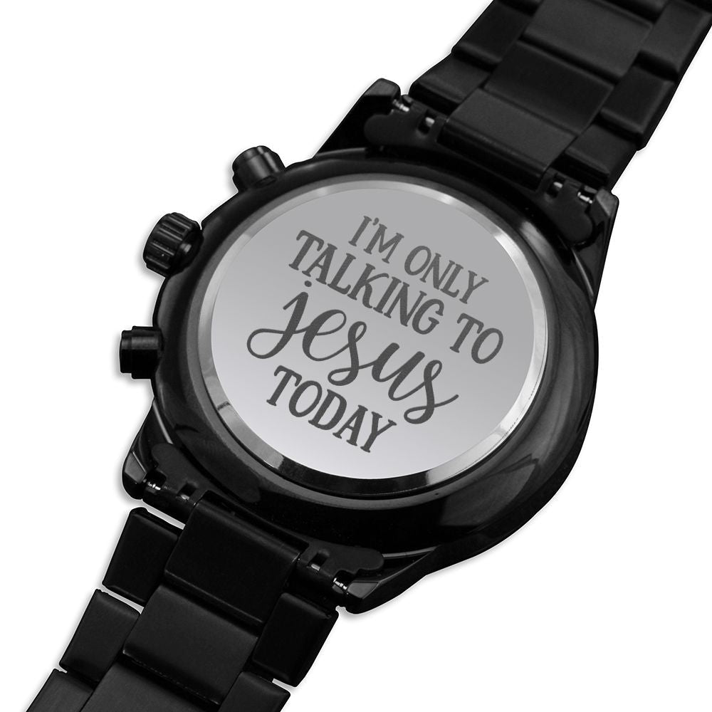Talking To Jesus Engraved Bible Verse Men's Watch Multifunction Stainless Steel W Copper Dial-Express Your Love Gifts