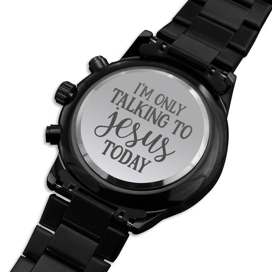 Talking To Jesus Engraved Bible Verse Men's Watch Multifunction Stainless Steel W Copper Dial-Express Your Love Gifts