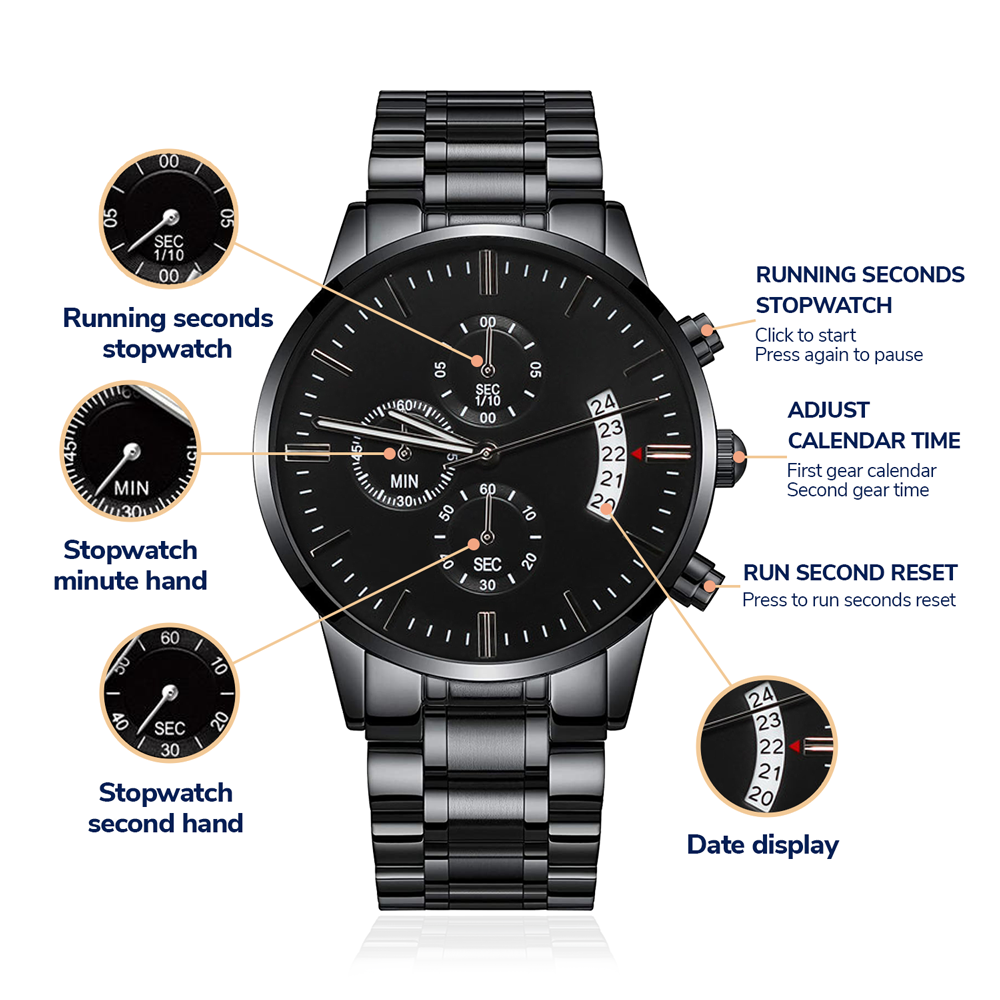 Talking To Jesus Engraved Bible Verse Men's Watch Multifunction Stainless Steel W Copper Dial-Express Your Love Gifts