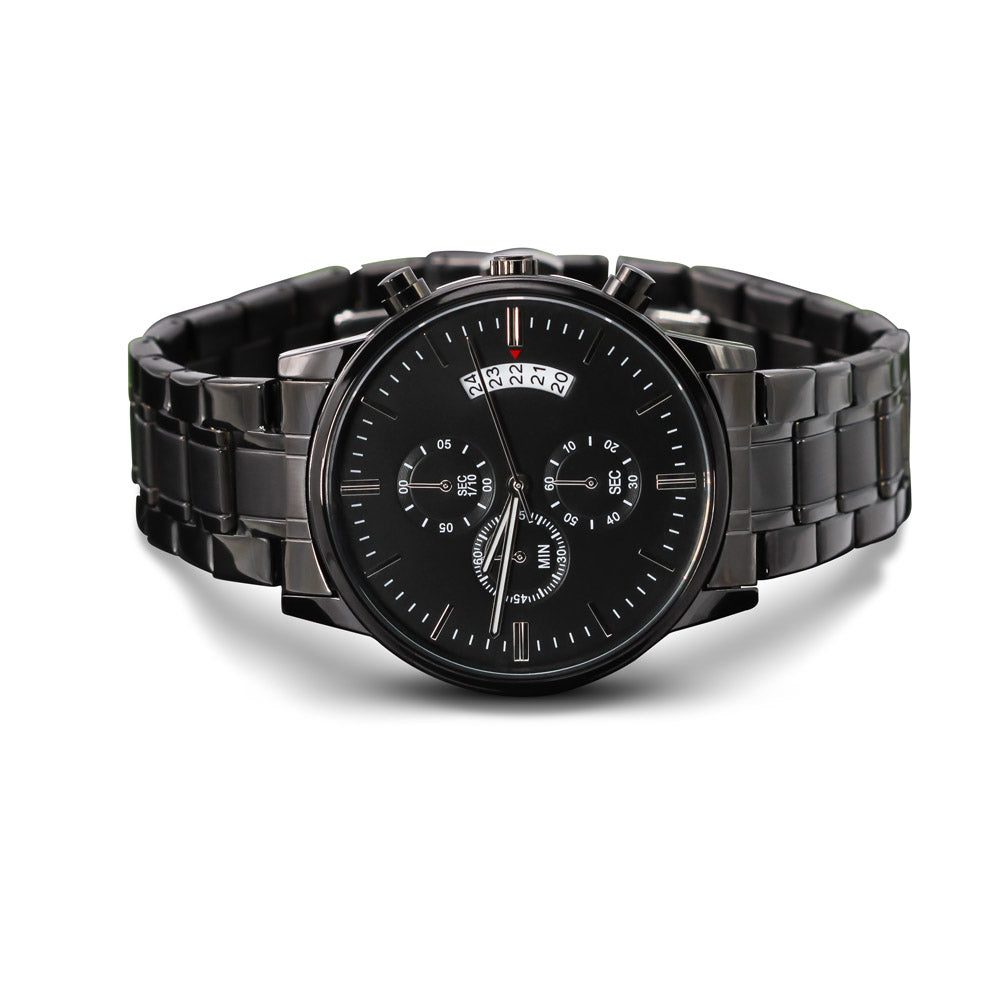 Talking To Jesus Engraved Bible Verse Men's Watch Multifunction Stainless Steel W Copper Dial-Express Your Love Gifts