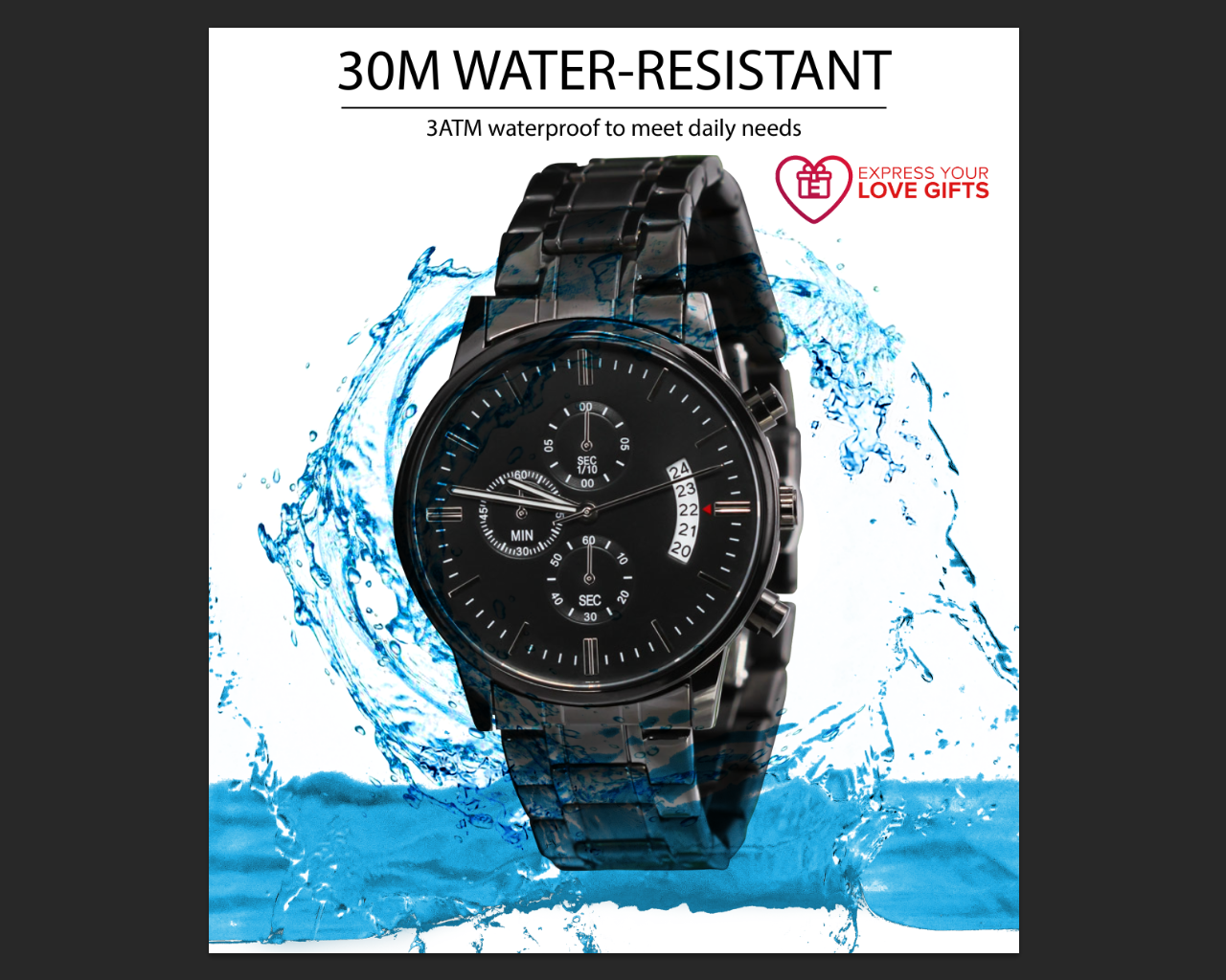 Talking To Jesus Engraved Bible Verse Men's Watch Multifunction Stainless Steel W Copper Dial-Express Your Love Gifts