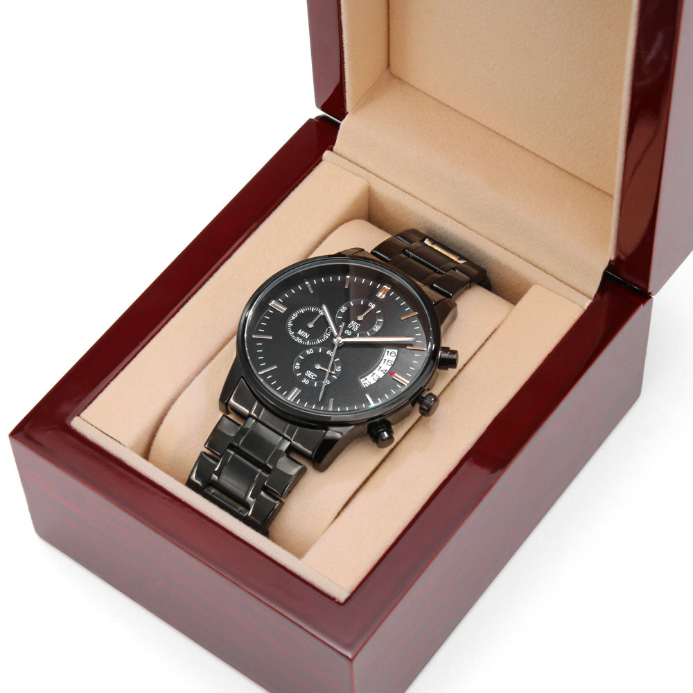Talking To Jesus Engraved Bible Verse Men's Watch Multifunction Stainless Steel W Copper Dial-Express Your Love Gifts