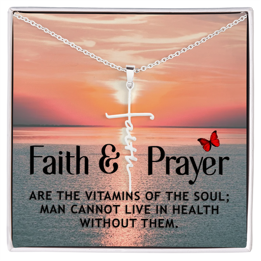 Vitamins of Soul Matthew 21:22 Faith Cross Necklace w Inspirational Bible Message Card-Express Your Love Gifts