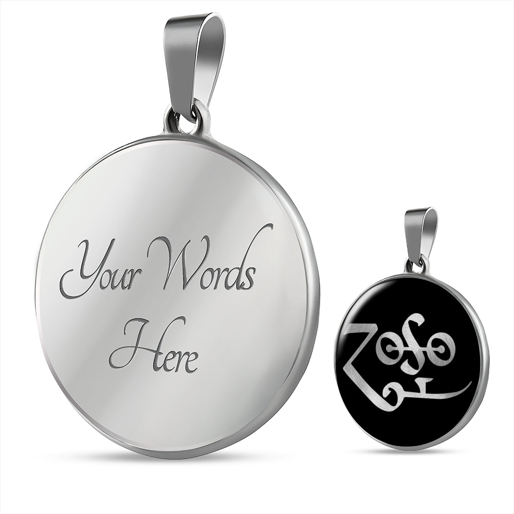 Zoso Zeppelin Symbol Circle Necklace Stainless Steel or 18k Gold 18-22"-Express Your Love Gifts